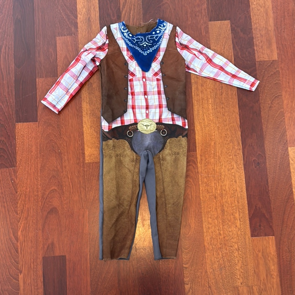 Cowboy Halloween Costume for Kids - Brown and Red 3T